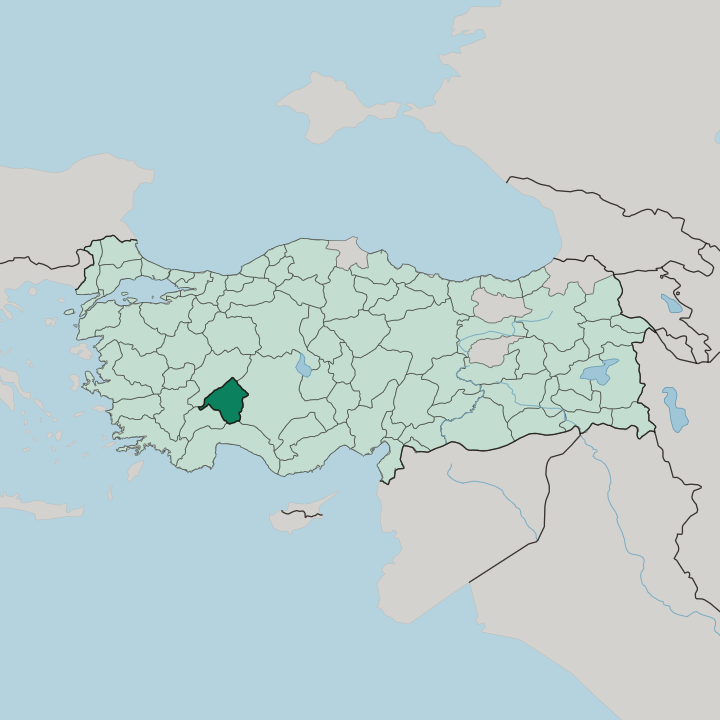 Map showing Isparta — In Turkey