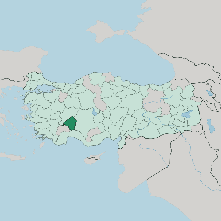 Map showing Isparta — In Turkey