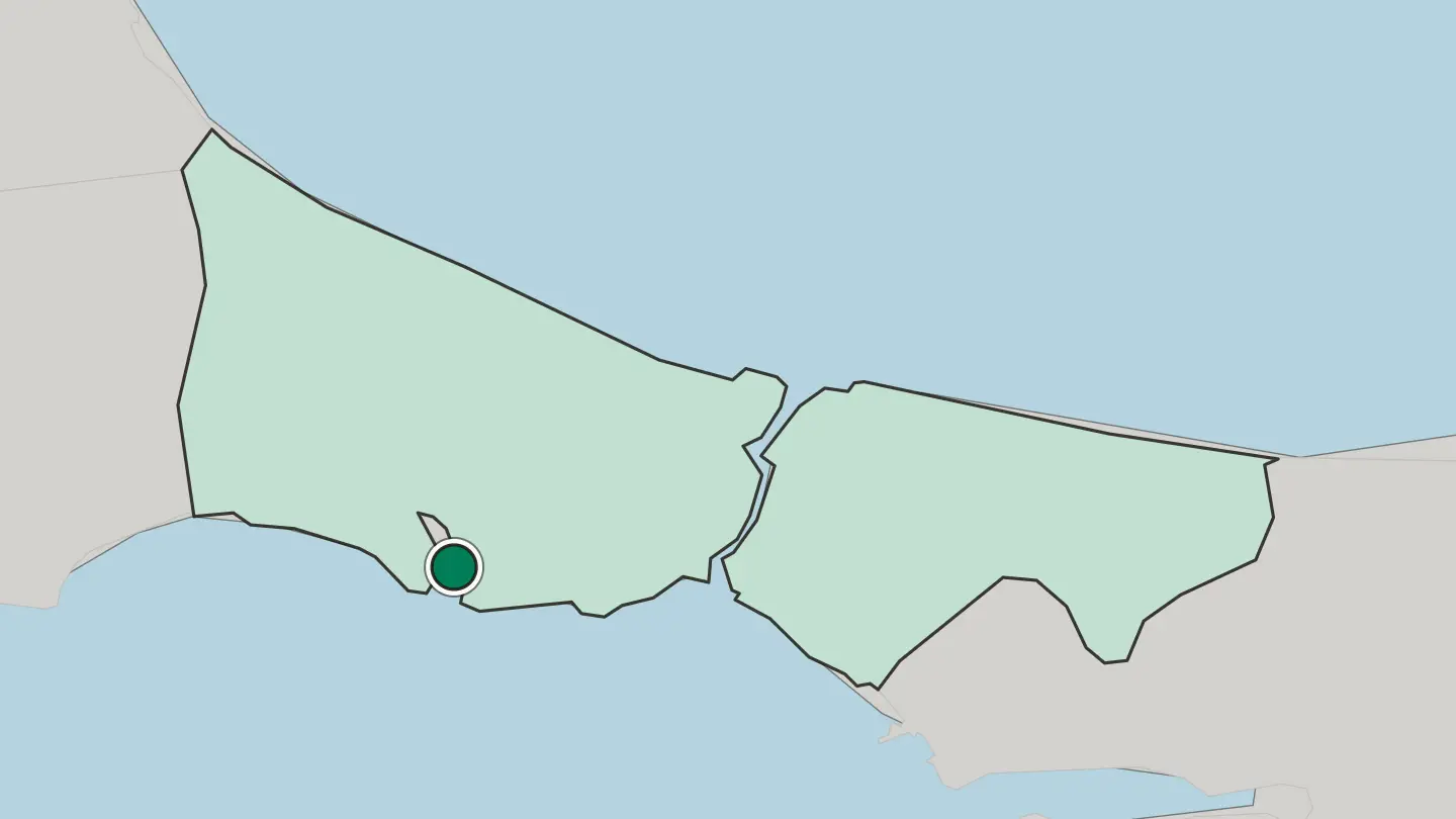 Map of Büyükçekmece in Turkey