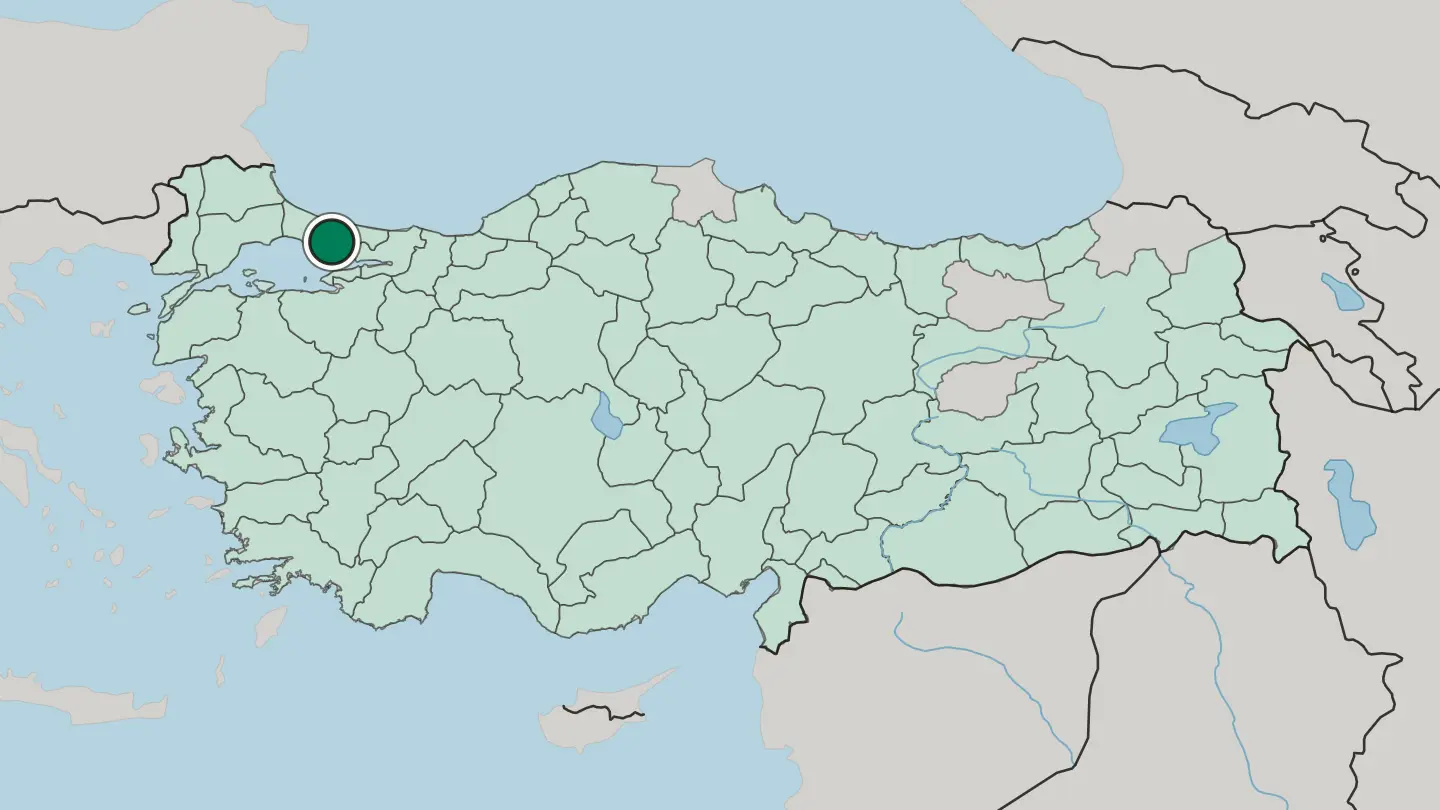 Map of Istanbul in Turkey