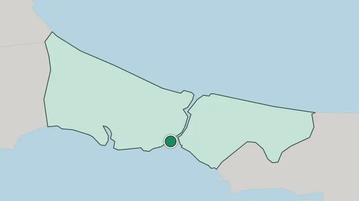Map of Istanbul in Turkey