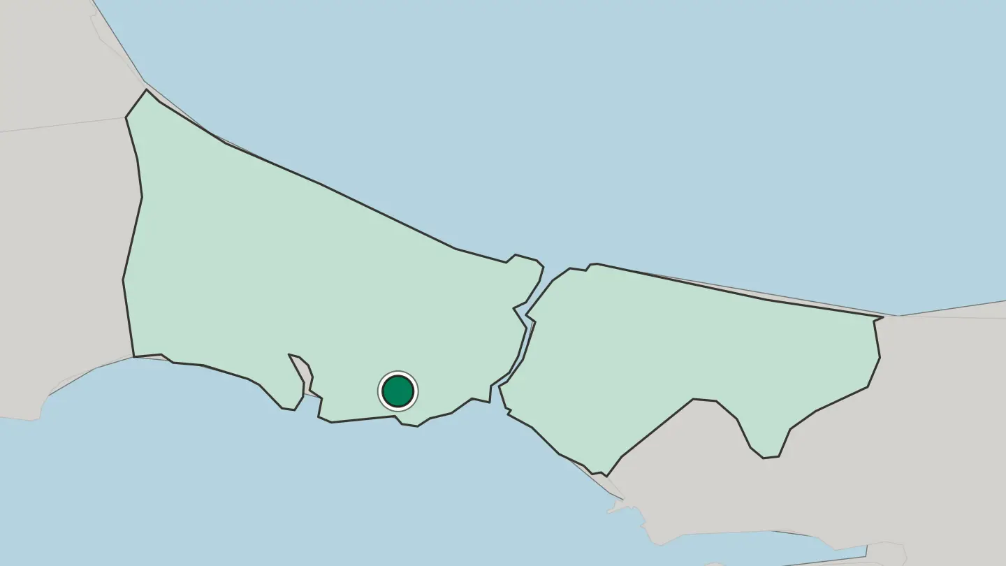Map of Küçükçekmece in Turkey
