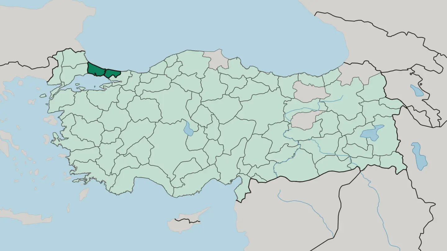 Map of İstanbul in Turkey