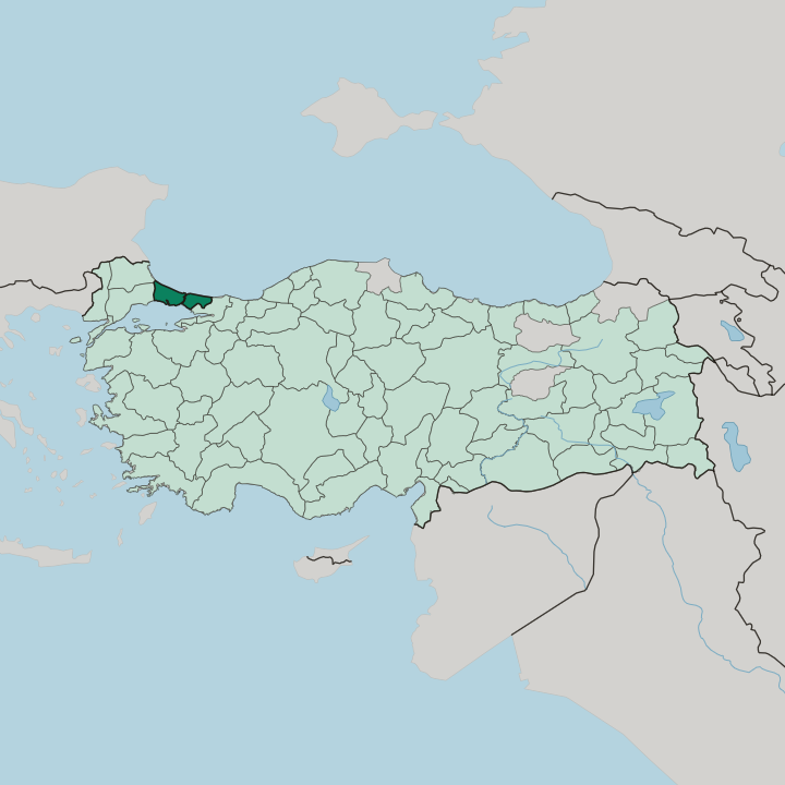 Map showing İstanbul — In Turkey