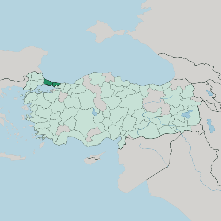 Map showing İstanbul — In Turkey