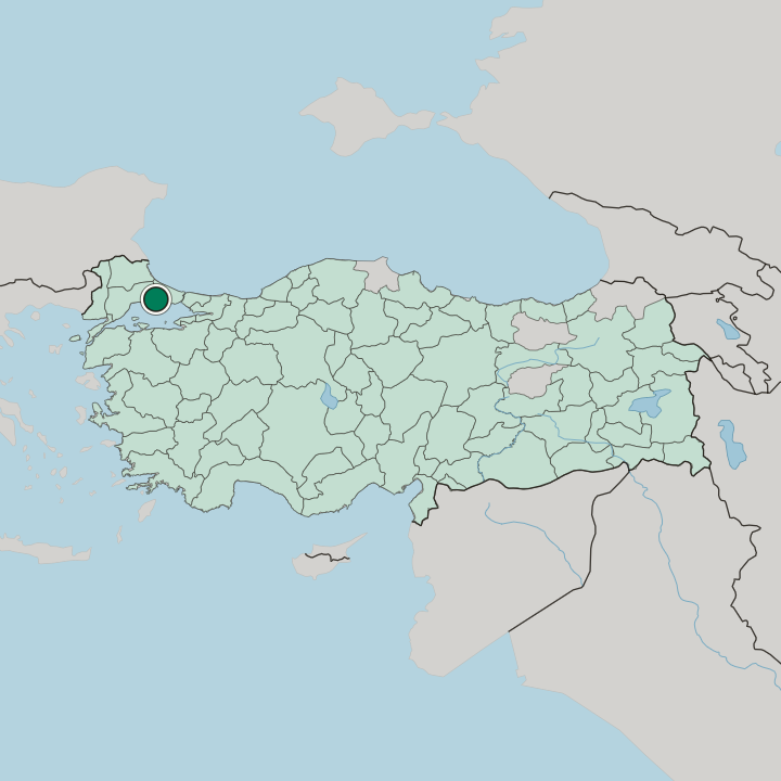 Map showing Silivri — In Turkey