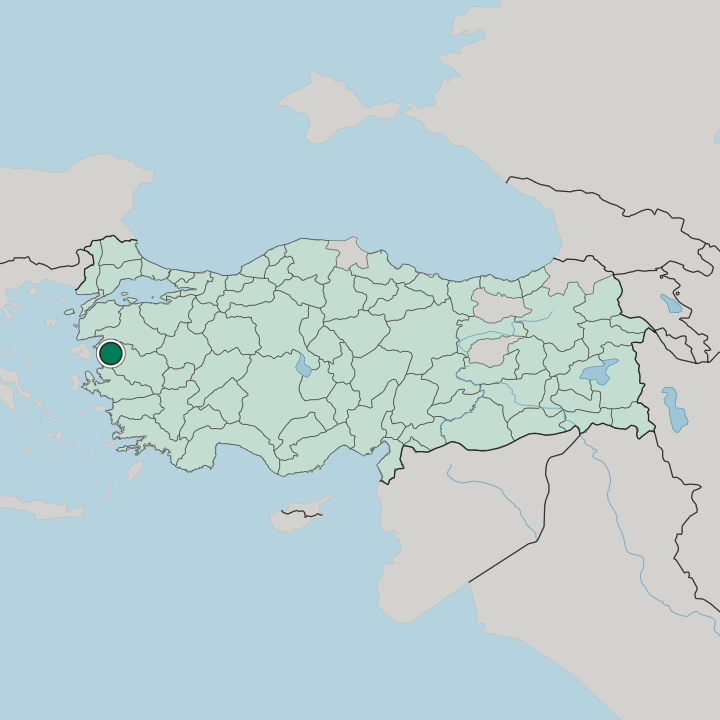 Map showing Bergama — In Turkey