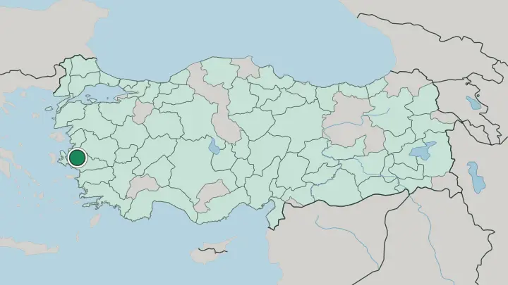 Map of İzmir in Turkey