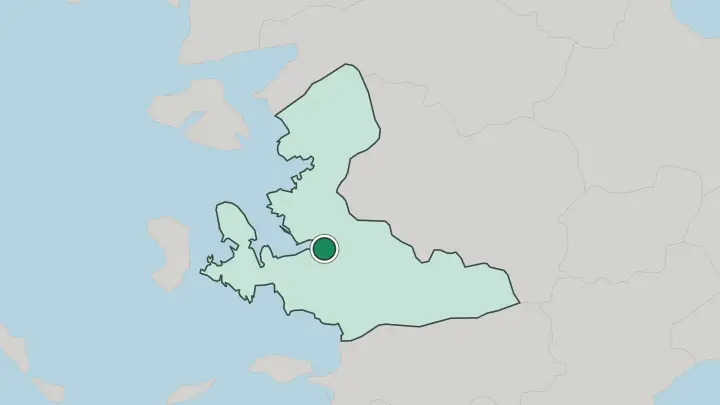 Map of İzmir in Turkey