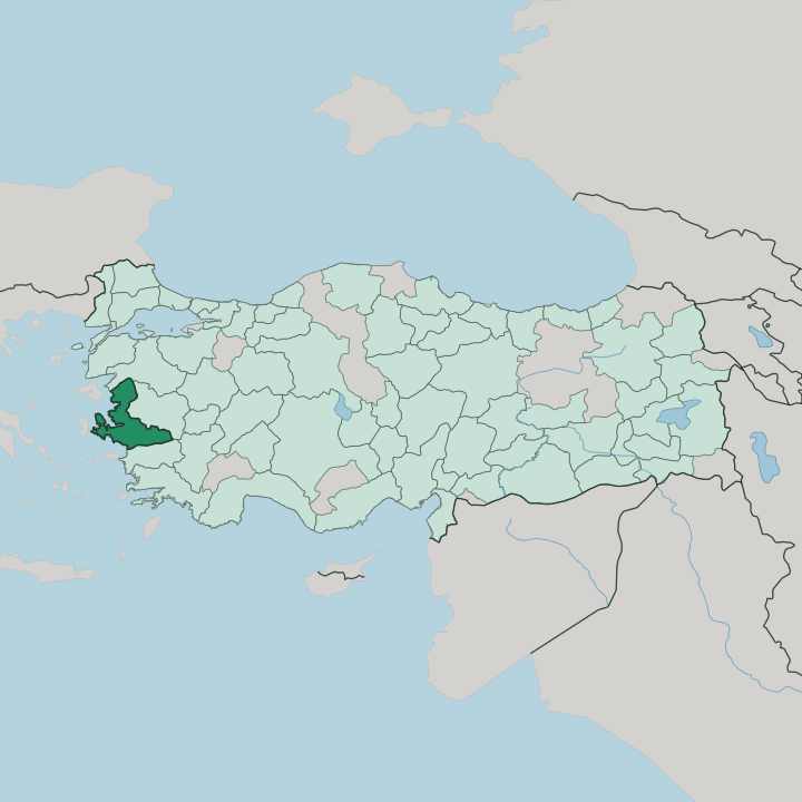Map showing İzmir — In Turkey