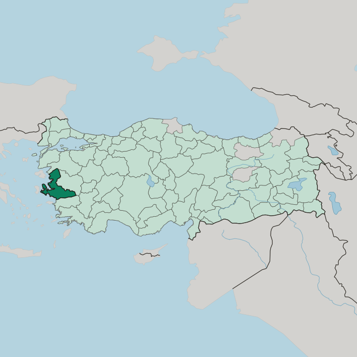 Map showing İzmir — In Turkey