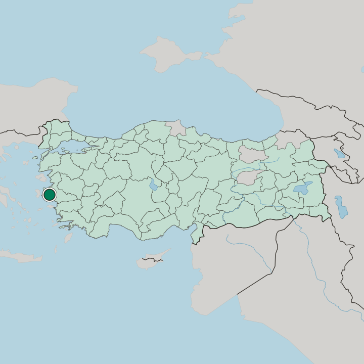 Map showing Urla — In Turkey