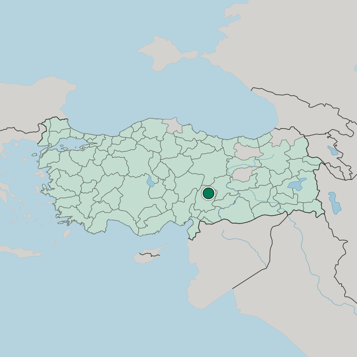 Map showing Elbistan — In Turkey