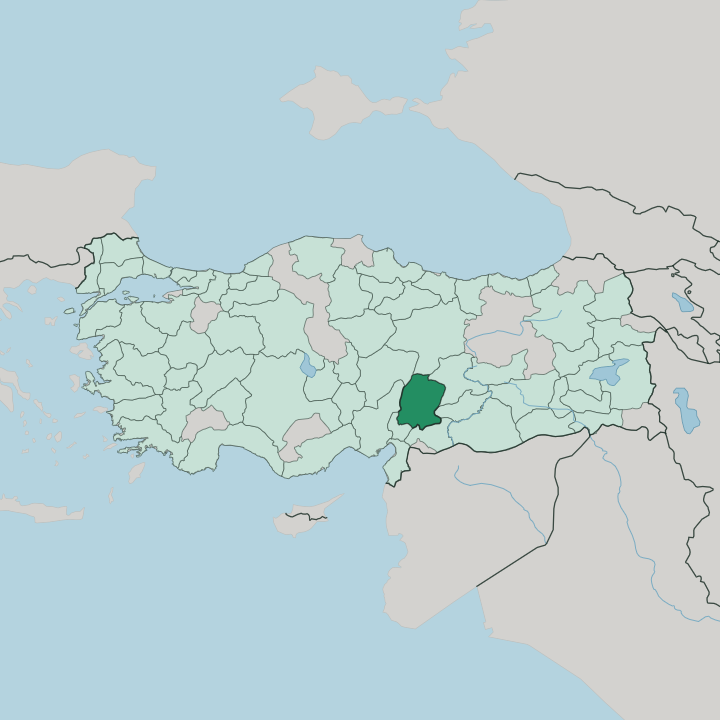 Map showing Kahramanmaraş — In Turkey