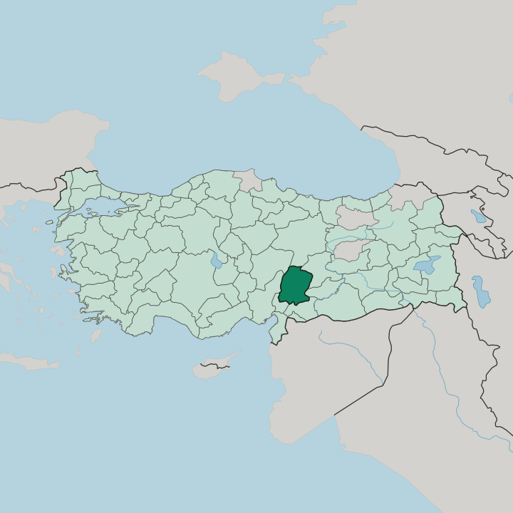 Map showing Kahramanmaraş — In Turkey