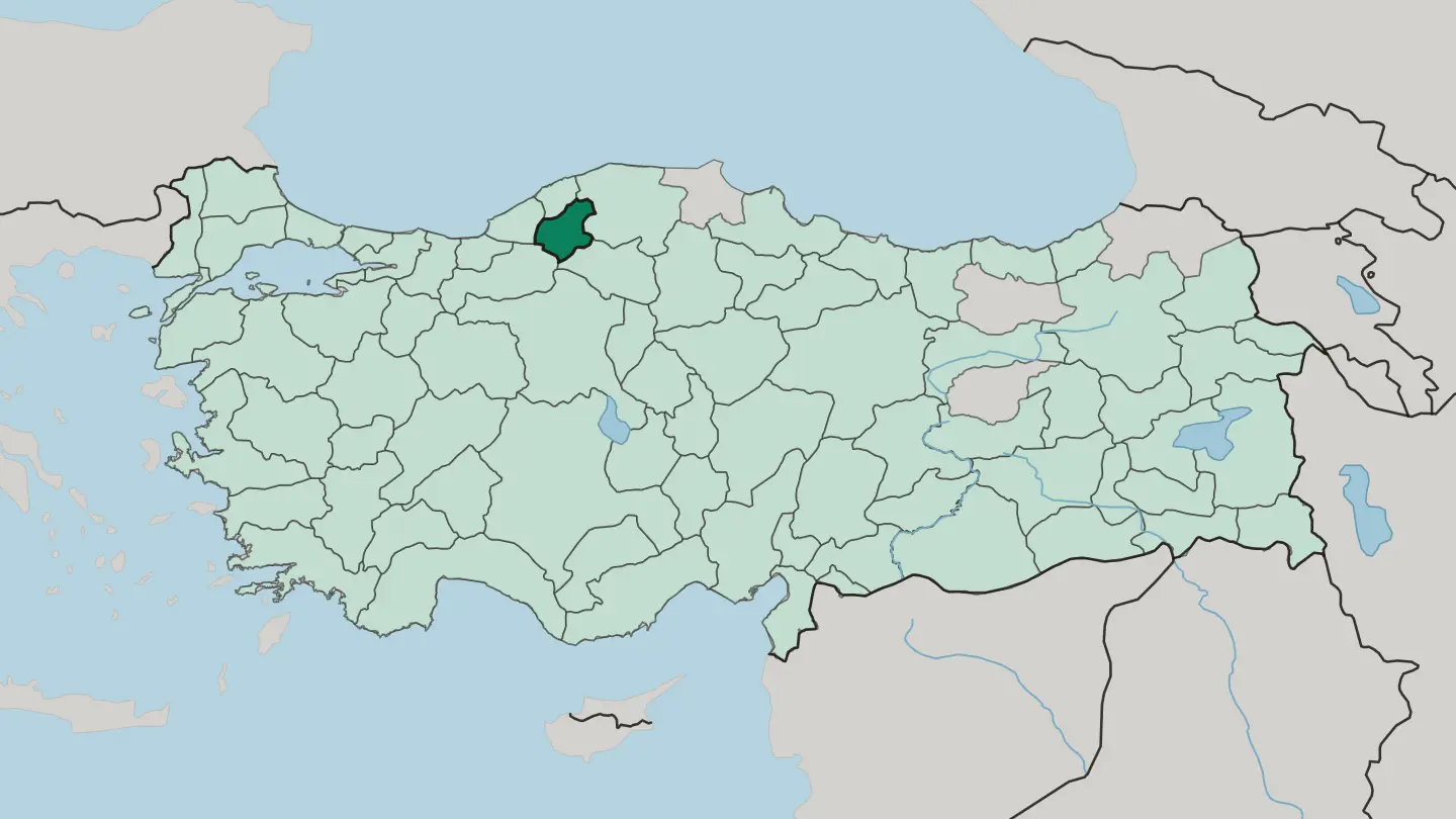 Map of Karabük in Turkey