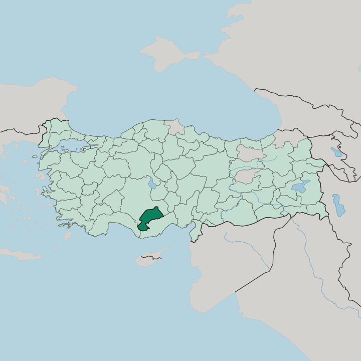 Map showing Karaman — In Turkey