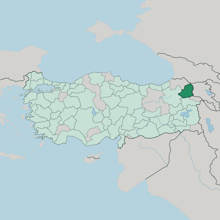 Map showing Kars — In Turkey