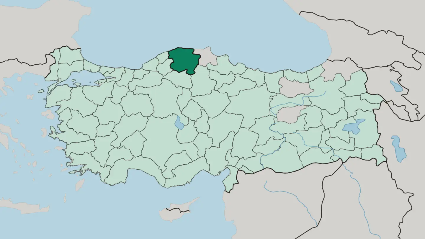 Map of Kastamonu in Turkey
