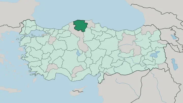 Map of Kastamonu in Turkey