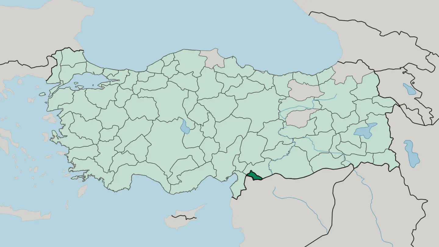 Map of Kilis in Turkey