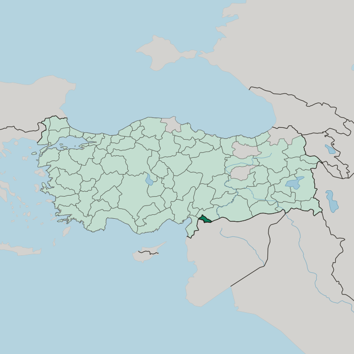 Map showing Kilis — In Turkey