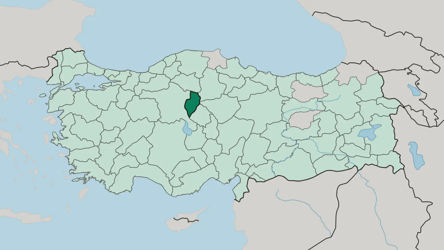Map of Kırıkkale in Turkey