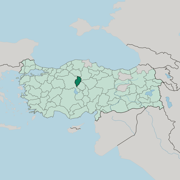 Map showing Kırıkkale — In Turkey