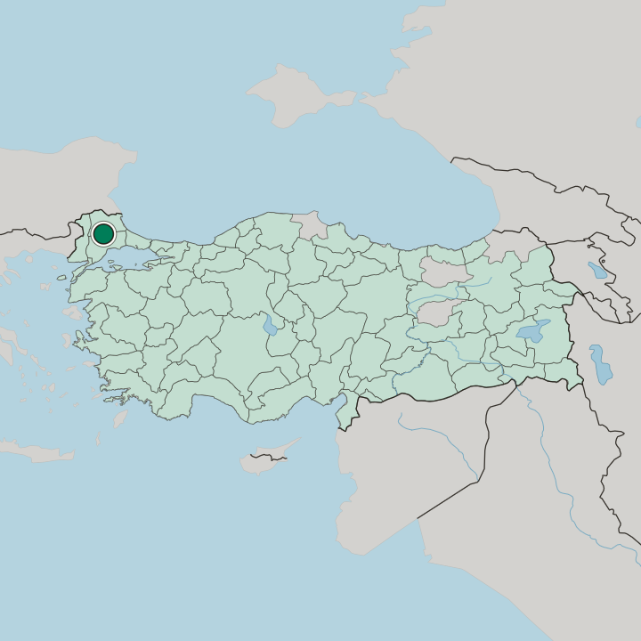 Map showing Lüleburgaz — In Turkey