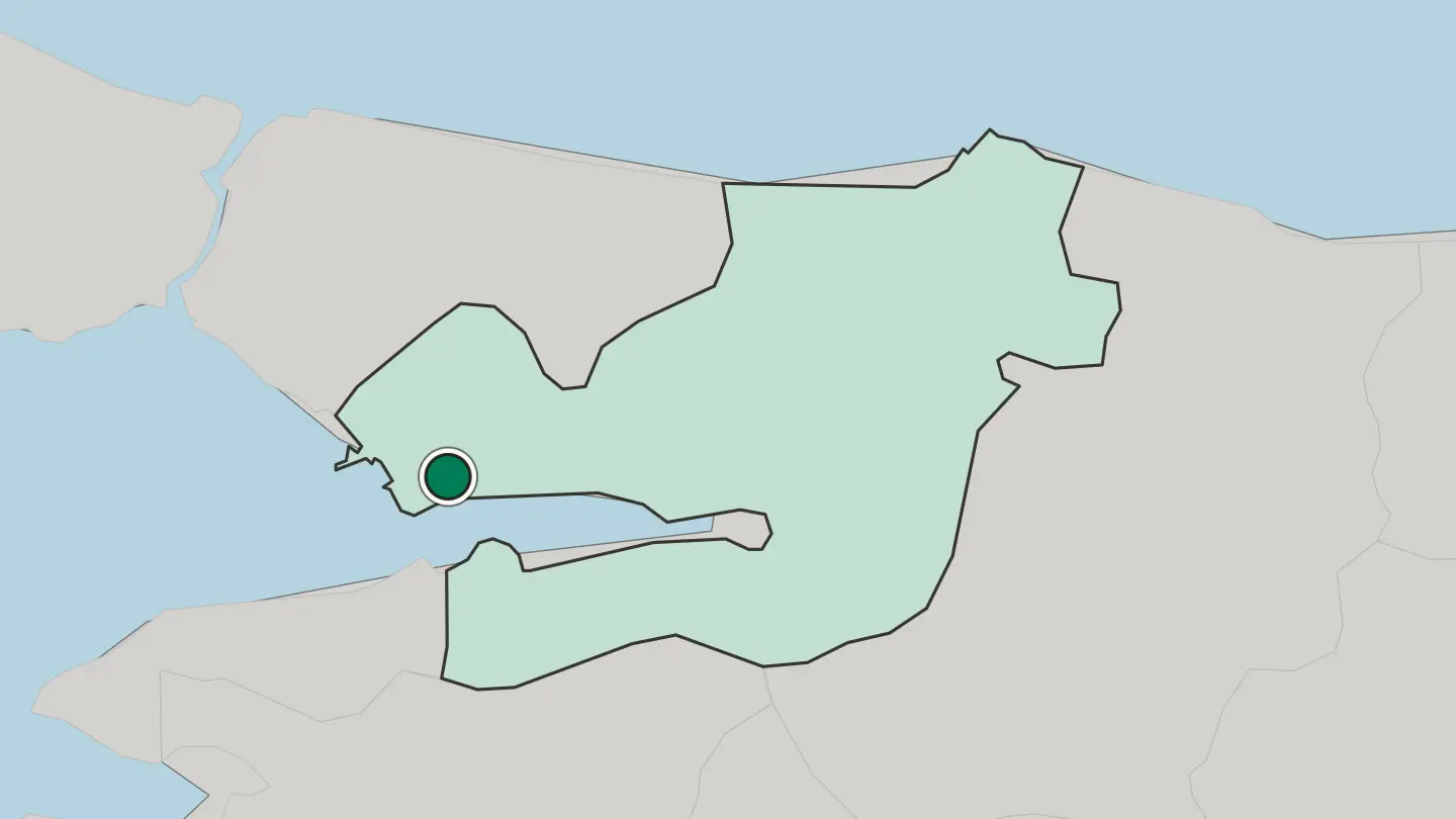 Map of Gebze in Turkey