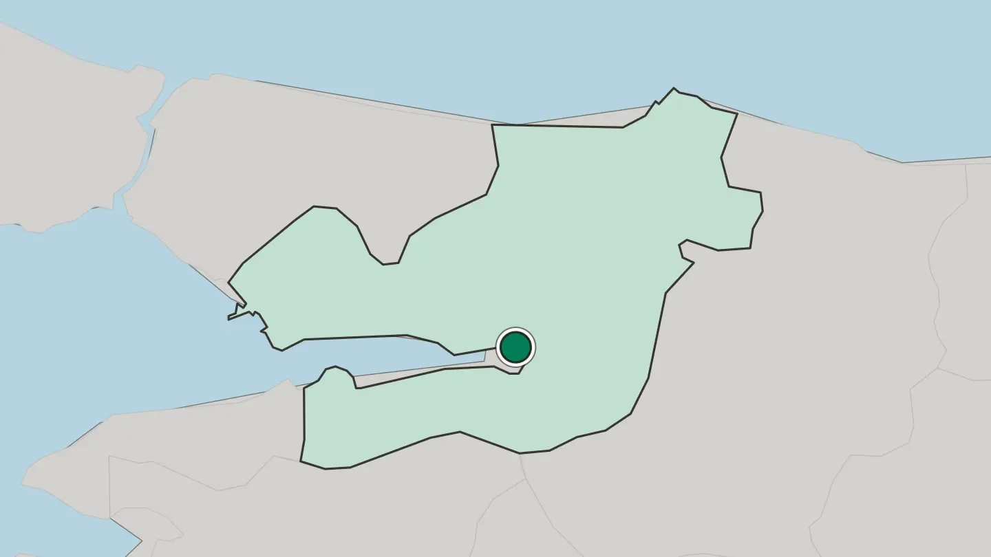 Map of İzmit in Turkey