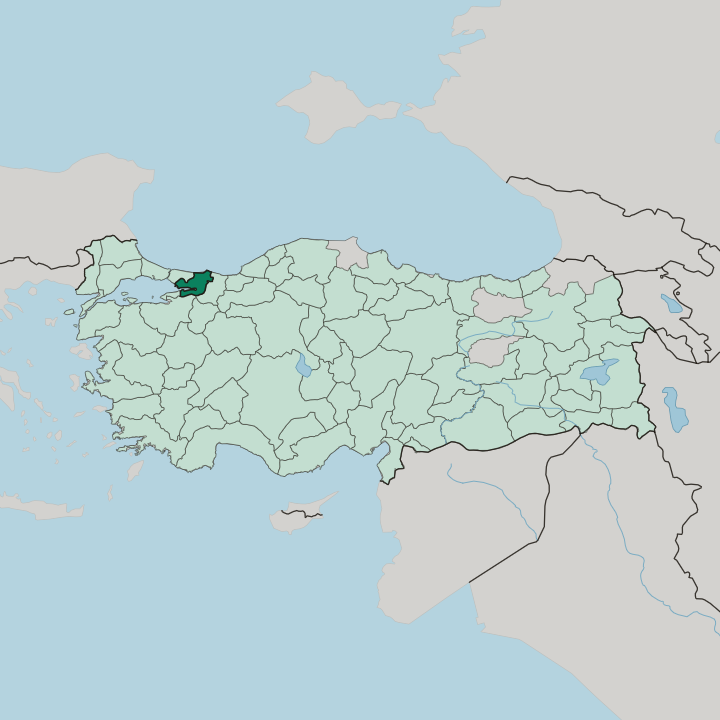 Map showing Kocaeli — In Turkey