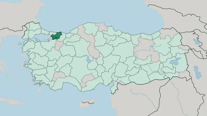 Map of Kocaeli in Turkey