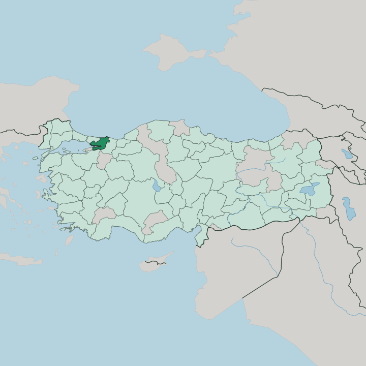 Map showing Kocaeli — In Turkey