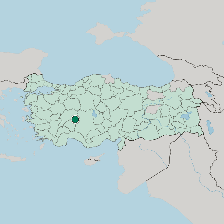 Map showing Akşehir — In Turkey