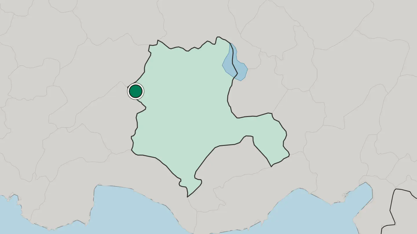 Map of Akşehir in Turkey