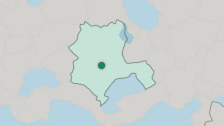 Map of Konya in Turkey