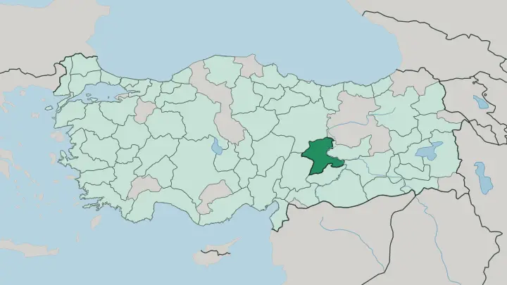 Map of Malatya in Turkey