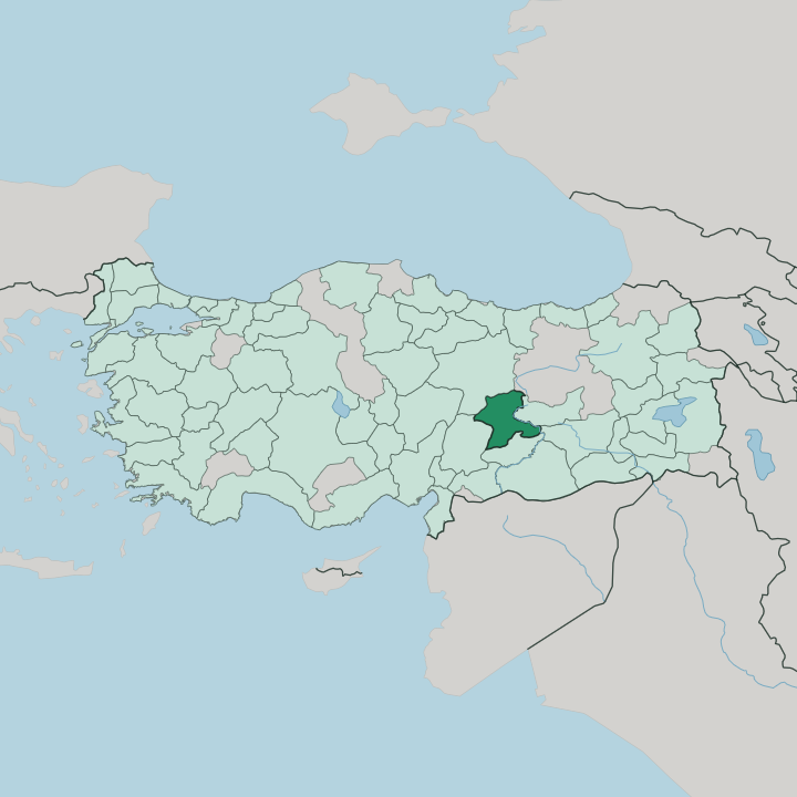 Map showing Malatya — In Turkey