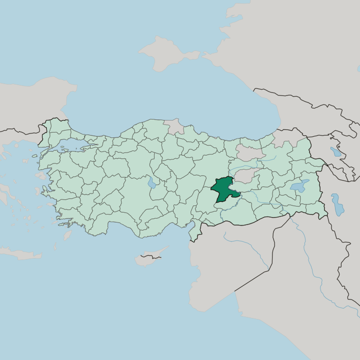 Map showing Malatya — In Turkey