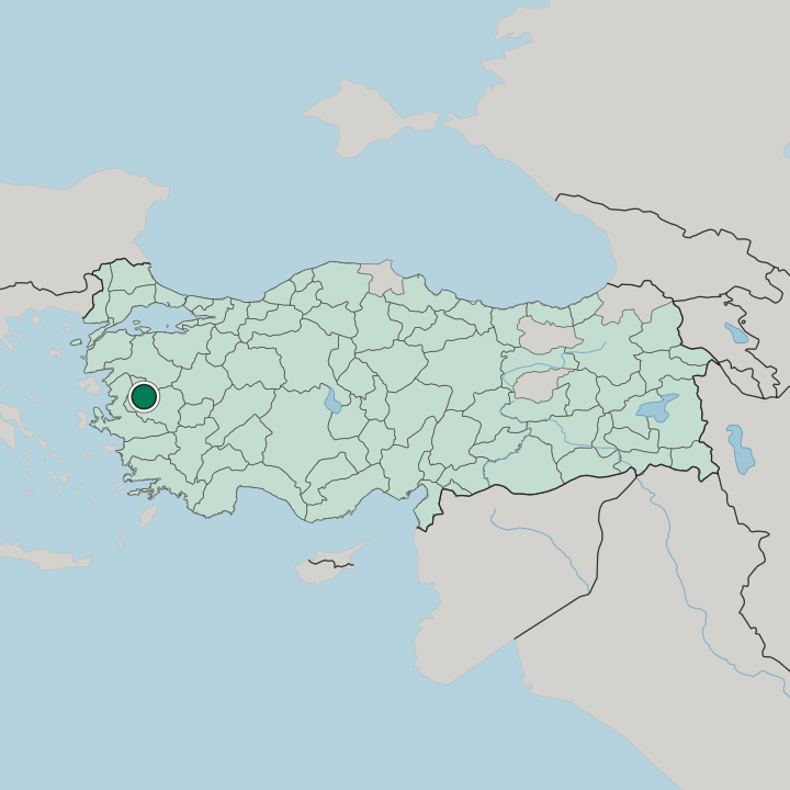 Map showing Akhisar — In Turkey