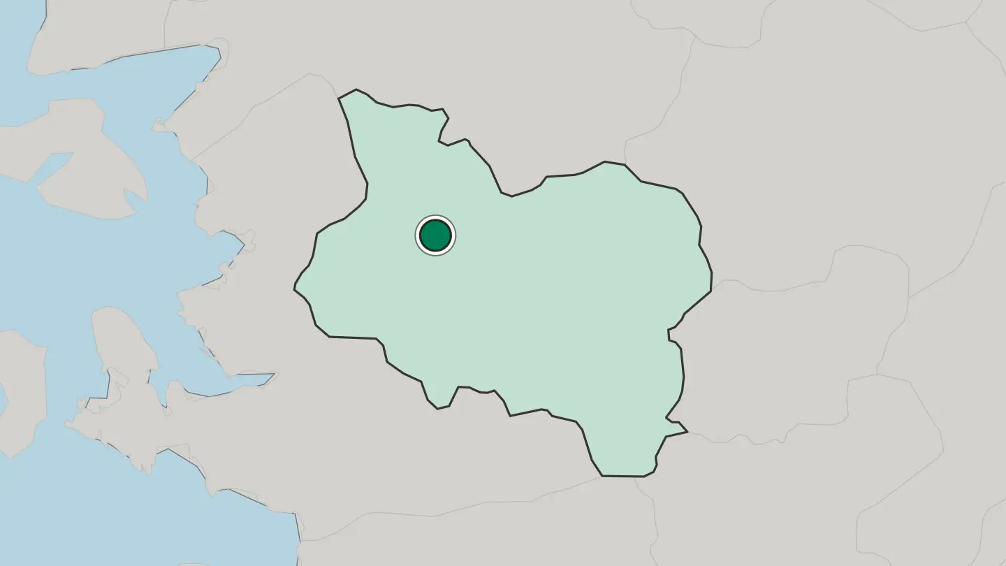 Map of Akhisar in Turkey