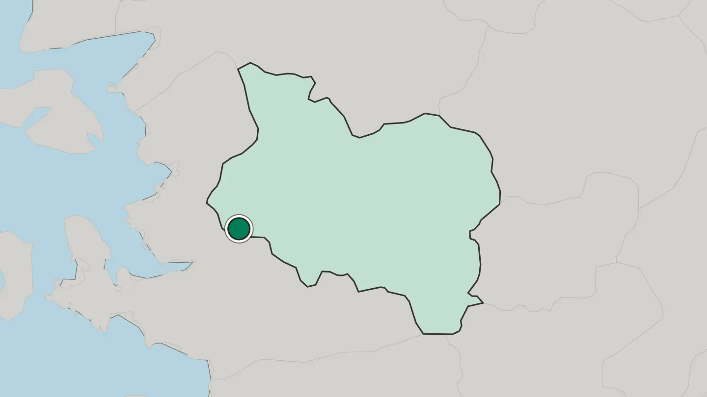 Map of Manisa in Turkey