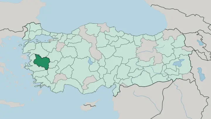 Map of Manisa in Turkey