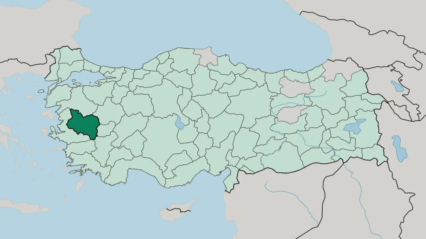 Map of Manisa in Turkey