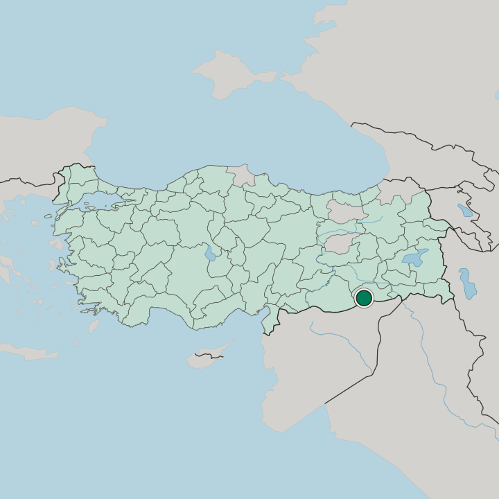 Map showing Kızıltepe — In Turkey