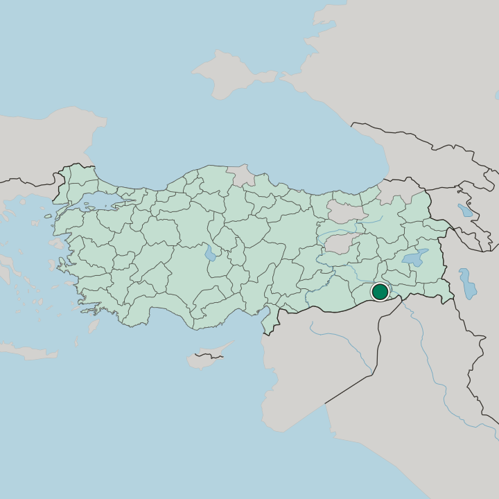 Map showing Midyat — In Turkey