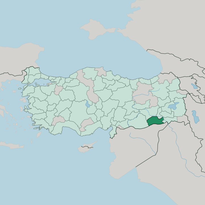 Map showing Mardin — In Turkey