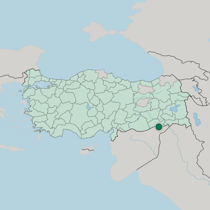 Map showing Nusaybin — In Turkey