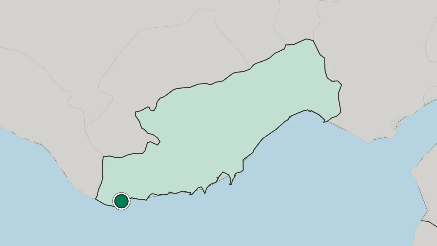 Map of Anamur in Turkey